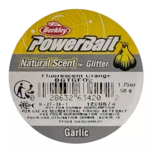 Berkley PowerBait Natural Scent Fluorescent Orange Garlic 634202