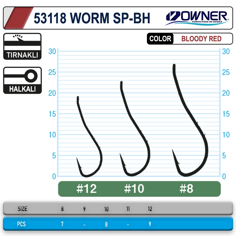 Owner Worm Sp-Bh Bloody 53118 Olta İğnesi