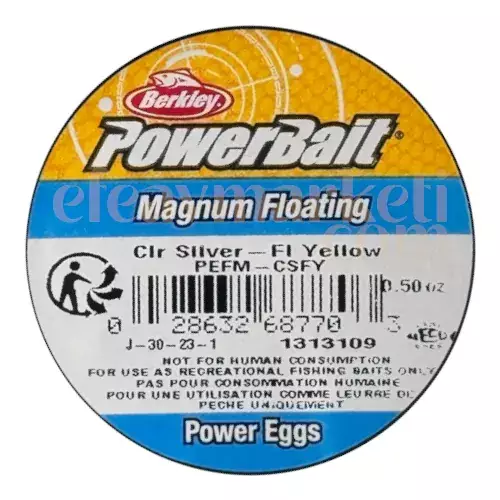 Berkley PowerBait Garlic Scent Clr Siver Fl Yellow Power Eggs 687789
