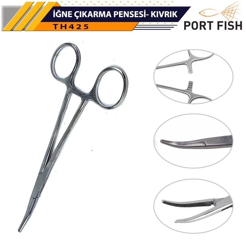 Portfish Kıvrık İğne Çıkarma Pensesi 20 Cm.