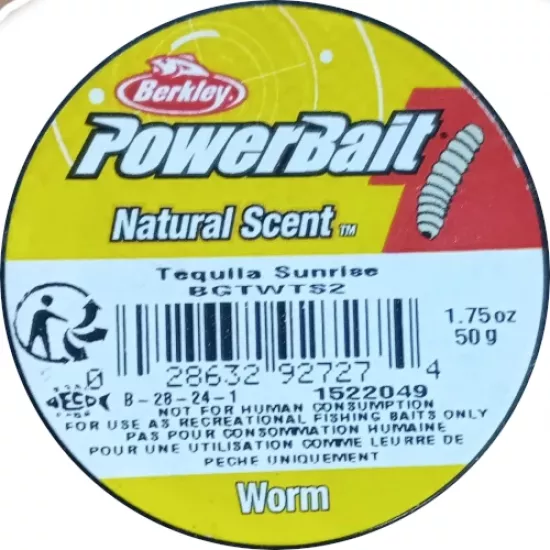 Berkley PowerBait Natural Scent Tequila Sunrise Garlic Worm 927236