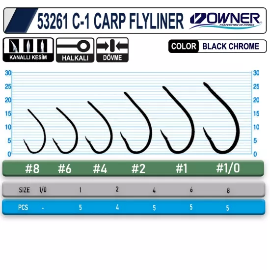 OWNER 53261 C-1 Carp Flyliner Olta İğnesi