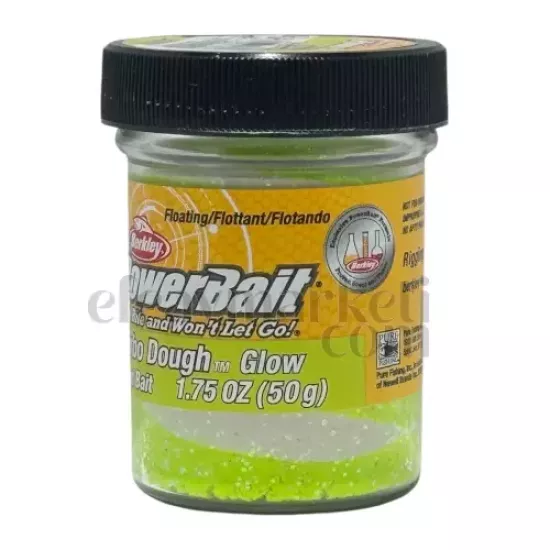 Berkley PowerBait Glow Chartreuse White Trout Dough 163177