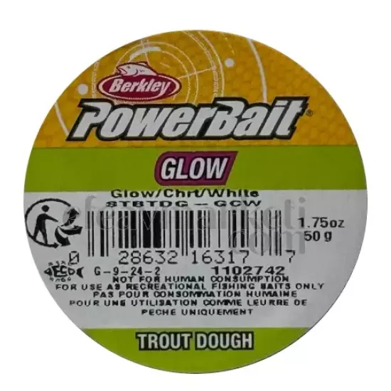 Berkley PowerBait Glow Chartreuse White Trout Dough 163177