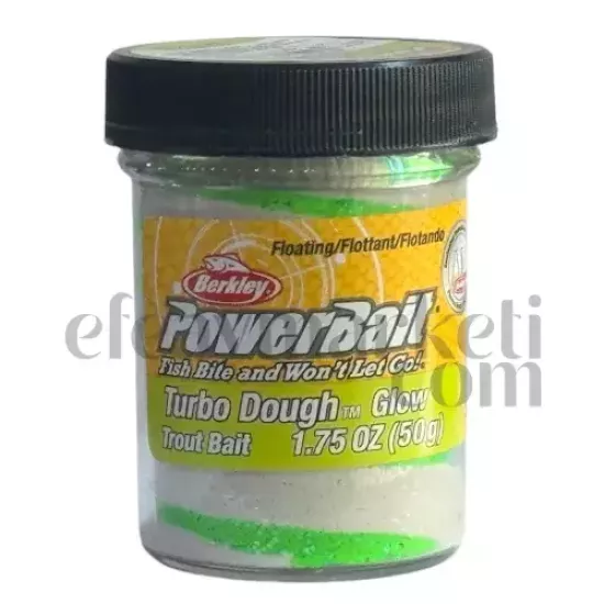 Berkley PowerBait Glow Green White Trout Dough 163184