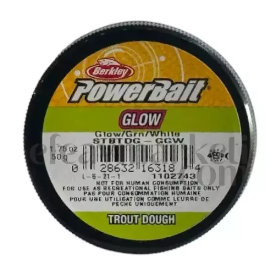 Berkley PowerBait Glow Green White Trout Dough 163184