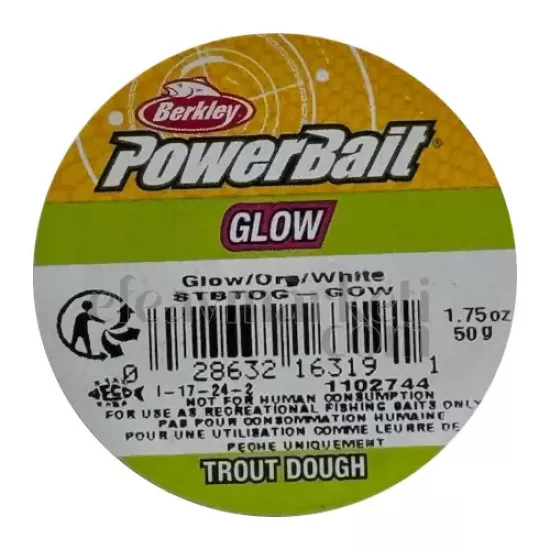 Berkley PowerBait Glow Orange White Trout Dough 163191