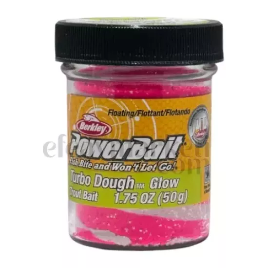 Berkley PowerBait Glow Fl Red White Trout Dough 163207
