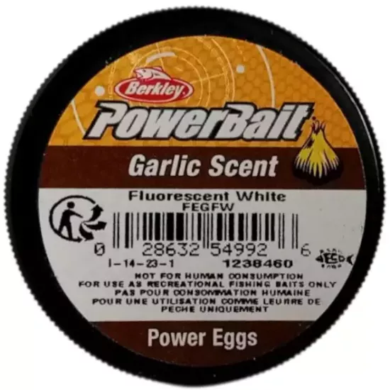 Berkley PowerBait Garlic Scent Fluorescent White Power Eggs 549926
