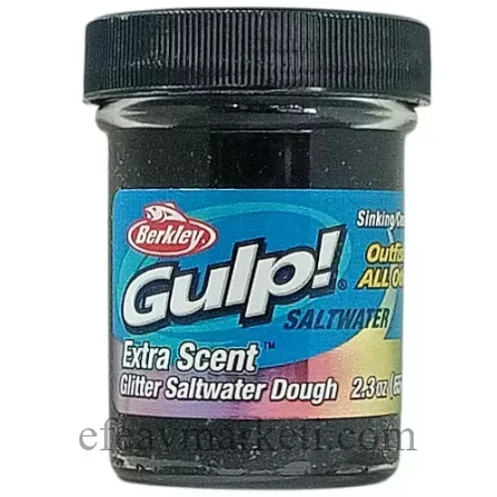 Berkley Gulp Sinking Saltwater Dough Blk Slvr Gold Gltr 032169