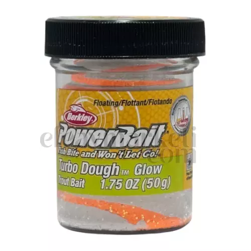 Berkley PowerBait Glow Orange White Trout Dough 163191